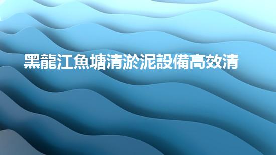黑龍江魚塘清淤泥設備高效清淤技術助力水域生態(tài)恢復！